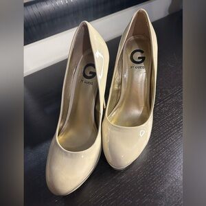 G by Guess Nude Patent Platform Heels | Classic Stiletto Pumps